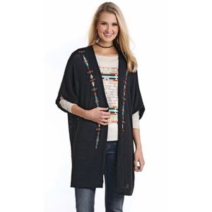Panhandle Women's Aztec Embroidered Kimono Sweater
